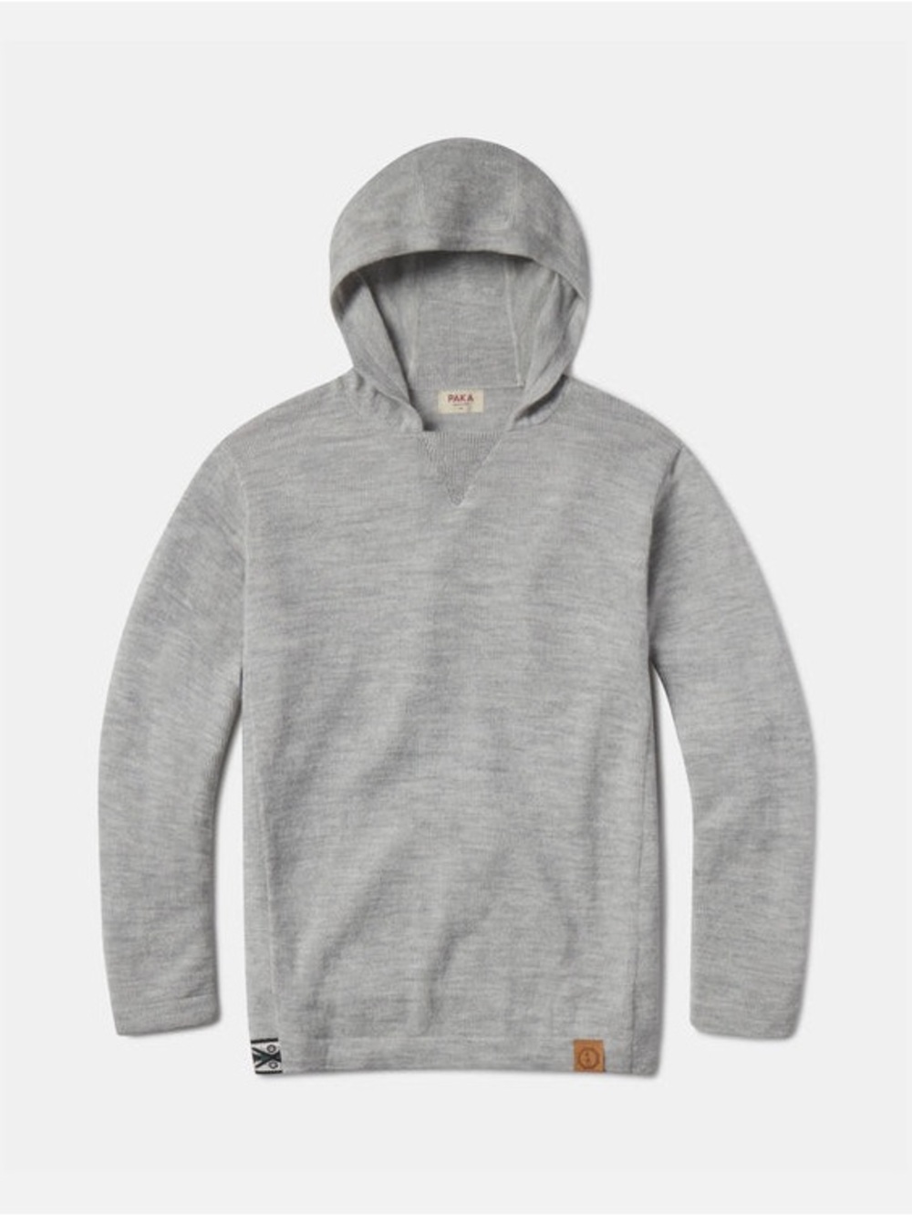 NWT PAKA The Hoodie Light Gray Alpaca Knit Blend Sweater Sweatshirt